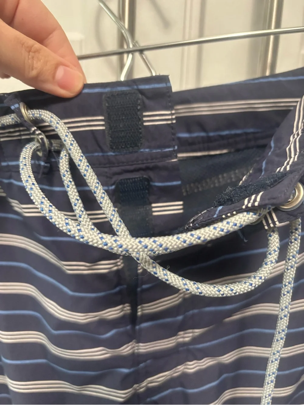 J. Crew Men's Navy Striped Swim Trunks size